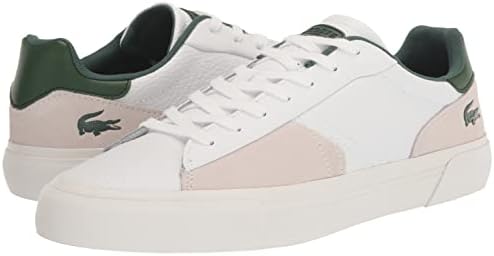 Lacoste Men's L006 Sneaker, WHT/DK GRN, 11 | Image 6