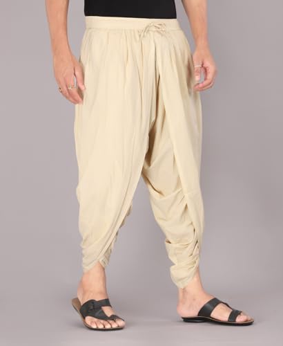 Image of Urali Men's Solid 100% Cotton Dhoti Pants - D100A