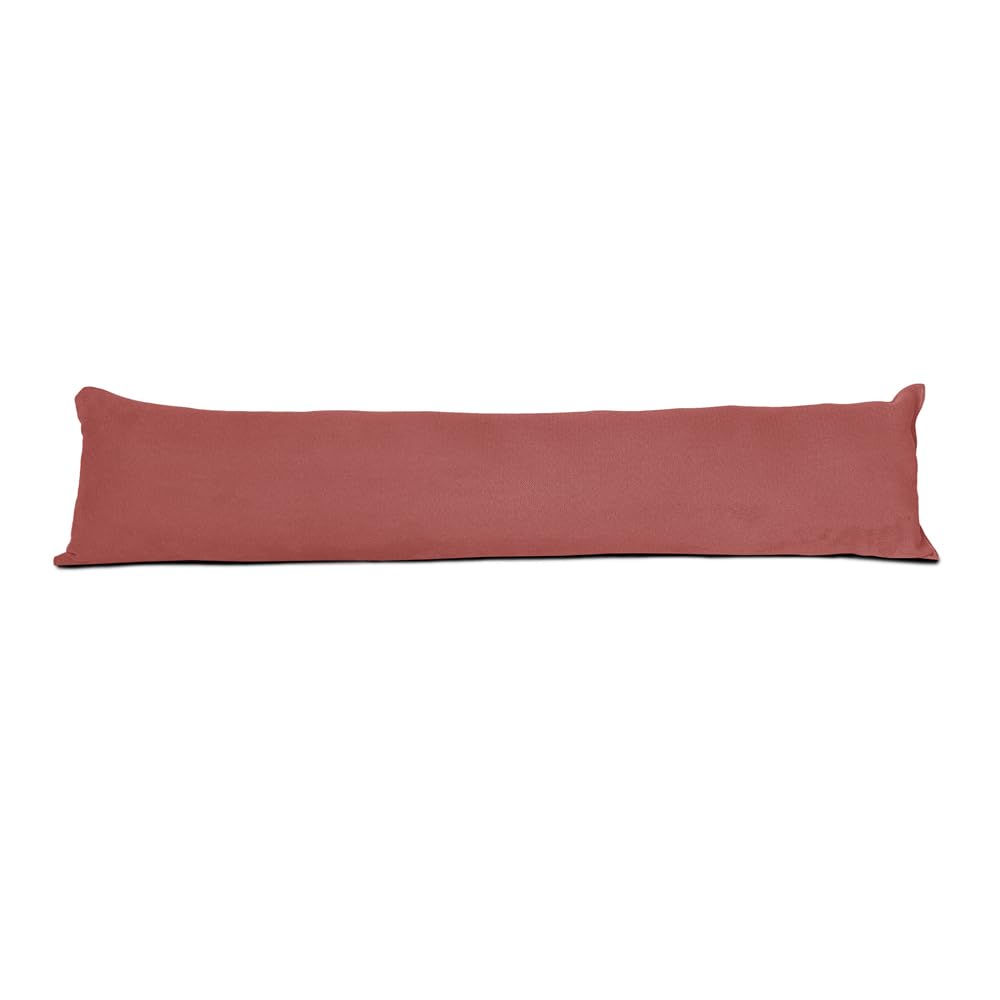 Lancashire Bedding Salmon Draught Excluder - Energy Saving Dust Stopper - Hollowfibre Insulating Cushion; Herringbone Suede Door Excluder - For Door & Window