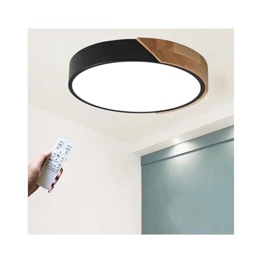 GHiycotdl LED Deckenleuchte Holz Dimmbar,Upgrade der runden Deckenlampe...