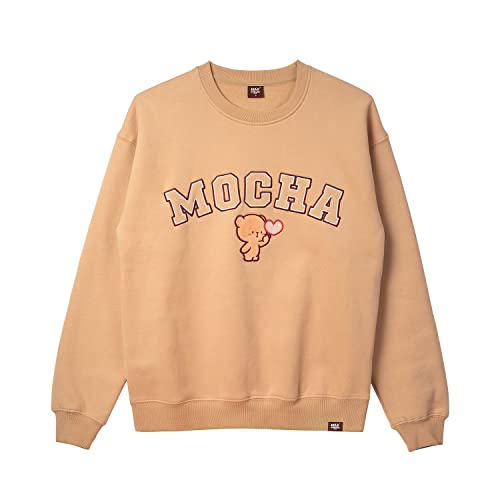 Official Milk and Mocha Oversized Varsity Crewneck Casual Unisex Sweatshirt Soft Embroidered Men Women