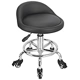 Rolling Stool Low Height Roller Stool Height Adjustable, Shop Stools Low Rolling Chair with Back, Garage Seat Stools Short Work Chair (Style 4)