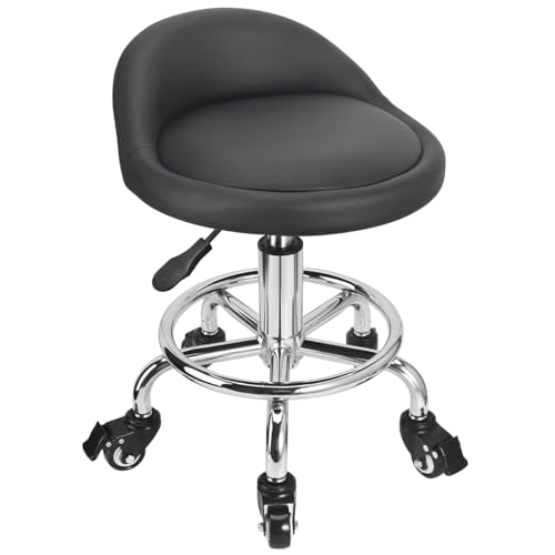 Rolling Stool Low Height Roller Stool Height Adjustable Shop Stools Low Rolling Chair with Back Garage Seat Stools Short Work Chair (Style 4)