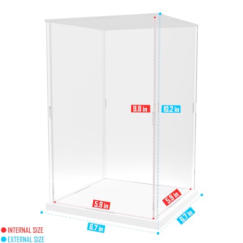 Image of Choowin Acrylic Display Case for Lego Star Wars Helmet for Lego Captain Rex Helmet Thickened Clear Acrylic Display Cases for Collectibles Assemble Dustproof Display Box(White Base)