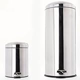 BrylaneHome Step Trash Cans, Set of 2 - Stainless Steel