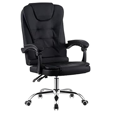 Cadeira de Escritório Presidente Base Cromada com Rodinha Fortt Nantes Preta - Cpf01-p