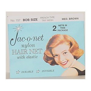 Jac-O-Net Hair Net French Type, Tiny Mesh Bob/Small Size, Medium Brown, 2 Nets Per Pack [1 Pack]