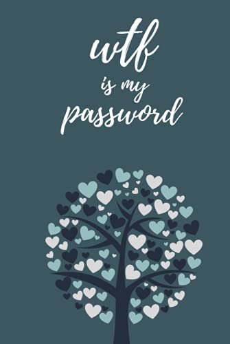 wtf is my password: password book,internet password organizer, password book small,Cover 6''x 9'',tree cover design
