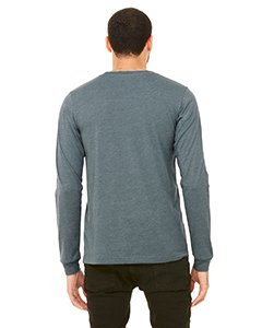 Bella + Canvas Unisex Jersey Long-Sleeve T-Shirt - HEATHER SLATE - XL - (Style # 3501 - Original Label)2