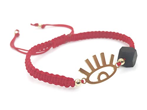 Image of Art & Designs by AA Evil Eye Red Thread Adjustable Bracelet with Genuine Jet Stone Azabache
