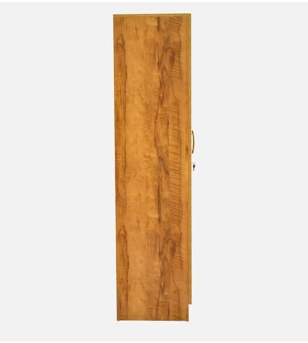 Image of CASPIAN Engineered Wood 2 Door Wardrobe (Brazilian Teak) | Pre Assembled Home Furniture | Cupboard /Almirah for Office & Home Bedroom Clothes Storage Organizer with Hanging Space & 3 Shelves
