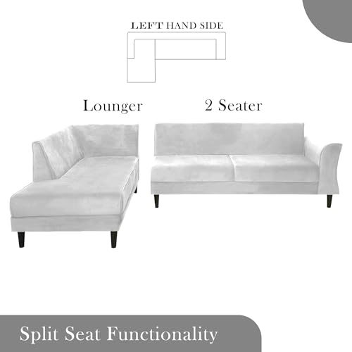 Image of Gratly LHS 4 Seater L Shape Sofa Set for Living Room (Grey Colour) Premium Fabric Sofa