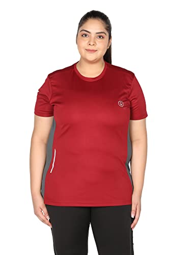 Image of CHKOKKO Women's Polyester Round Neck Regular Fit Gym Sports T-Shirt