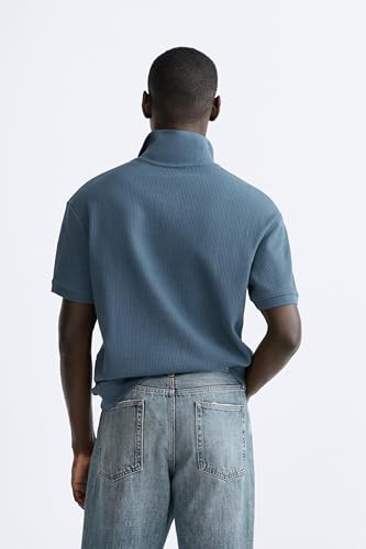 Image of Alan Jones Clothing Men's Textured Polo T-Shirt | Classic Short Sleeve Polo for Casual Wear