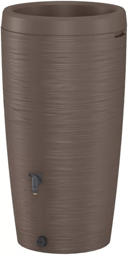 Regenwassertank 240 L Regentonne Wasserbehälter in 3 Farben mit Wasserhahn Set (240L Brownie)