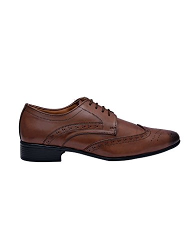 Image of HiREL'S Men Brown Derby Brogue Formal Shoes