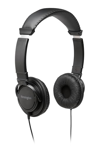 Image of Kensington Classic EQ 3.5mm Headphone, 6 ft (1.8m) Nylon Braided Cord, for School, Kids, Adults, Padded Adjustable Headband, Black (K97602WWB)