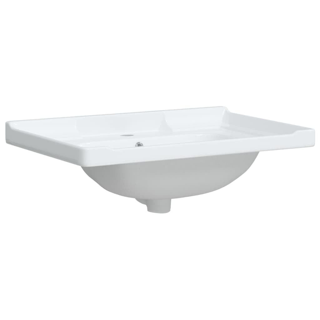 Vasque à Encastrer, Lavabo Encastré Céramique Évier Encastrable Salle de Bain blanc 71x48x23cm rectangulaire céramique