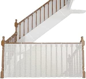 2 Metri Rete Protezione Bambini Rete Anticaduta per Balcone Esterno Protettiva Maglia Balcone per Ringhiera Scale Interne Cancelletto Scale Bambini Protezione Anticaduta(Nero)