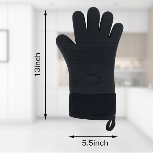 Gant intérieur coton et silicone robuste pour barbecue et four