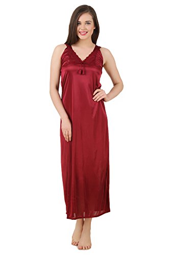 Image of Fasense Women's Satin Maxi Casual Regular Nightgown