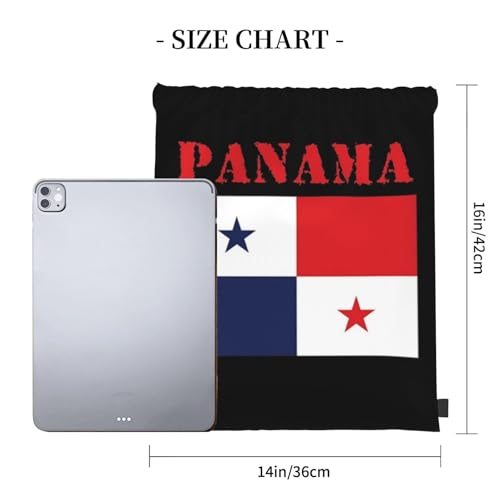 Cute Panama Flag Drawstring Backpack Sports Bag for Women Men Adjustable Panamanian Drawstring Bags for Gym Yoga4
