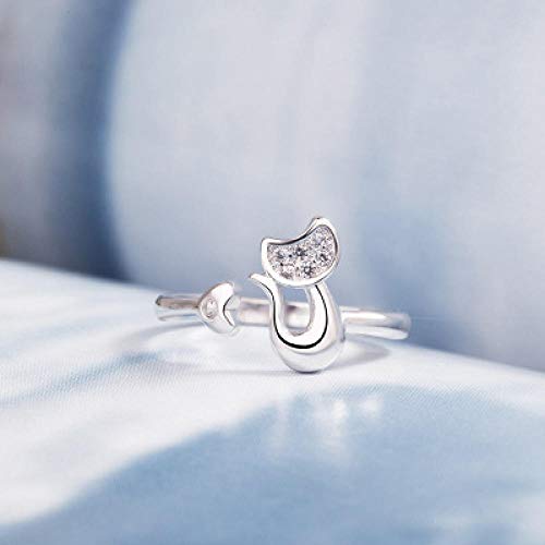LYWZX Anello Regolabile Donna 925 Simpatico Anello...