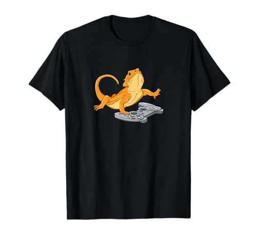 Bearded Dragon Lizard Gamer Video Game Gecko Camiseta