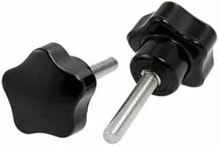 Tool parts 5 Pcs 25mm Thread Length 5mm Male Threaded Screw On Star Knobs Black