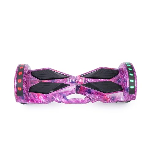 Hoverboard Smart de 8 Polegadas com Bluetooth, Scooter Elétrico de Auto-equilíbrio Inteligente, Luzes LED e Rodas de Alta Resistência (ROXO)
