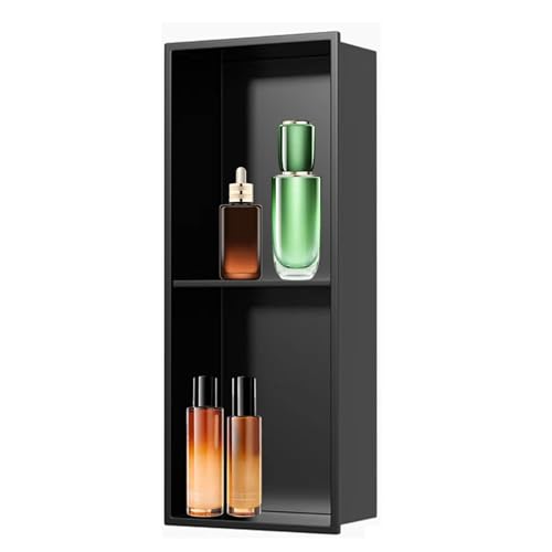 Niche de douche acier inoxydable double étagère étanche et sans carrelage pour mur encastré