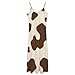 Sexy Long Sleeveless Dress Full Slip for Under Dresses Camisole Long Skirt Milk Cow Skin Print