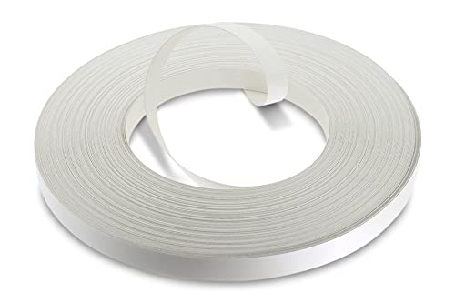 WoodPress® 15 mm Mélamine Blanc Mat Bande de Chant en Placage Préencollé - Rouleau de 50 m - Application à Repasser Cover