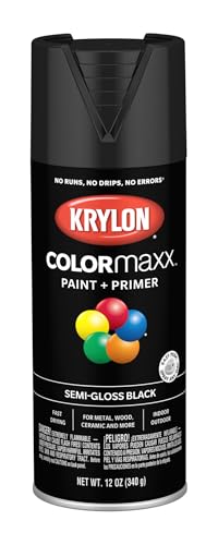 Image of Krylon K05579007 Colormaxx Spray-Paints, Aerosol, Black, 12 Ounce (Pack of 1)