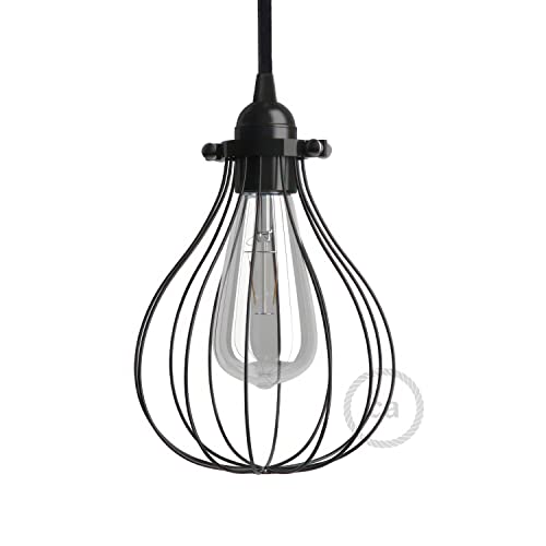 creative cables Abat-Jour Cage Drop en métal réglable - Noir