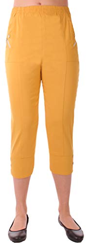 stylx Damenhose 7/8 knielange - leichte Hose - Stretchhose alltagshose Outdoor- Funktionshose Stretch (as3, Numeric, Numeric_54, Numeric_56, Regular, Regular, senfgelb)