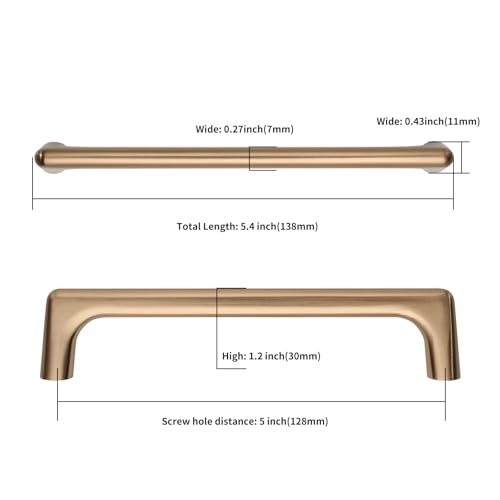 Image of 9BUILD 10 Pack Champagne Bronze Cabinet Pulls 5 Inch Kitchen Cabinet Handles Cabinet Hardware Kitchen Handles for Cabinets Cupboard Handles Dresser Pulls Drawer Handle
