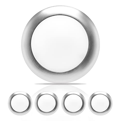 ECOELER 4 Pack 6 Inch Dimmable LED Disk Light Brushed Nickel Finish, 16.5W 3000K Warm White, J-Box Low Profile Flush Mount Recessed Retrofit Ceiling Lights Fixture for Home Improved