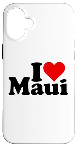 I LOVE HEART MAUI HAWAII �n���C�A������ �X�}�z�P�[�X iPhone 16 Plus �p