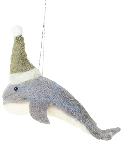 Stitched Felt Animal Ornament (Whale)