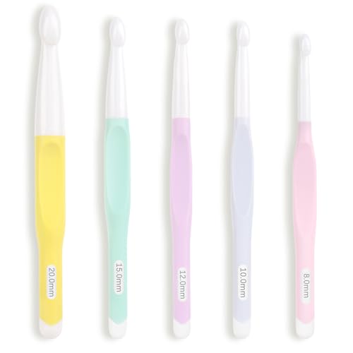Reessy Large Crochet Hooks Set, 5 Macaron Jumbo...