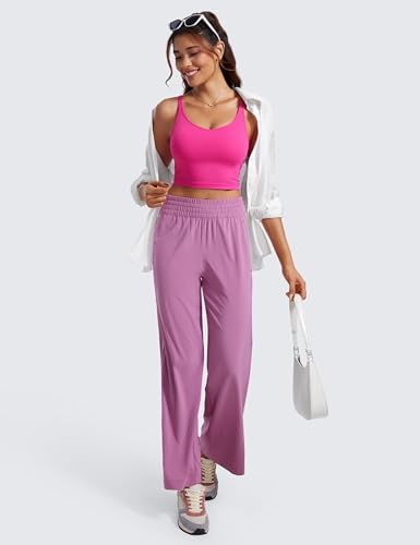 Image of CRZ YOGA Butterluxe-Light Womens V Neck Longline Sports Bra - Spaghetti Straps Workout Crop Top Padded Yoga Cami