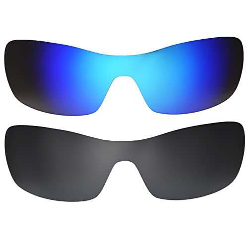 Verres Oakleys Antix polarisés bleus et noirs de rechange en taille unique pour lunettes