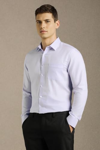 Image of Louis Philippe Men's Slim Fit Easy to Iron Everyday wear Premium Cotton Full Sleeve Solid Formal Shirt