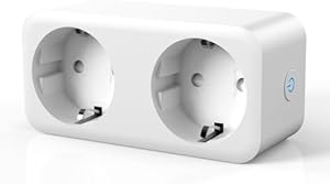 TUOWO enchufe inteligente, Energía Consumo Monitor, temporizador, enchufe doble inteligente, Separado Encendido y Apagado por APP, No necesita HUB, Voz compatible control Alexa con Google home