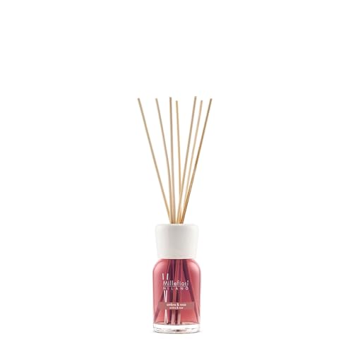 Millefiori Milano – Diffusore a Bastoncini 100 ml, Ambra & Rosa – Profumatore Ambiente Raffinato con Note Fiorite e Legnose