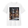 CPAQasg Christmas Village House 4 Print Breathability Short Sleeve T-Shirts Workout Casual Wear Fit Various Body Types White #2