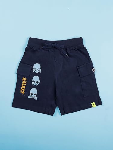 Image of KiddoPanti Boys 100% Cotton Knitted Above Knee Length Basic Cargo Shorts