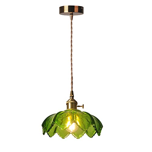 Suspension luminaire de salle à manger E27 lustre vintage vert QEGY