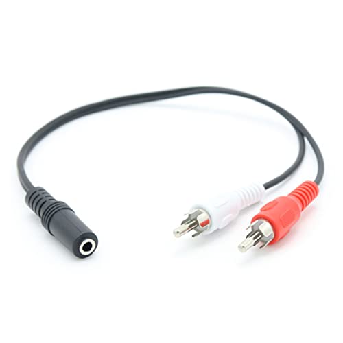 Cable adaptador Jack 3.5mm hembra a 2 RCA macho 25 cm miniatura 1